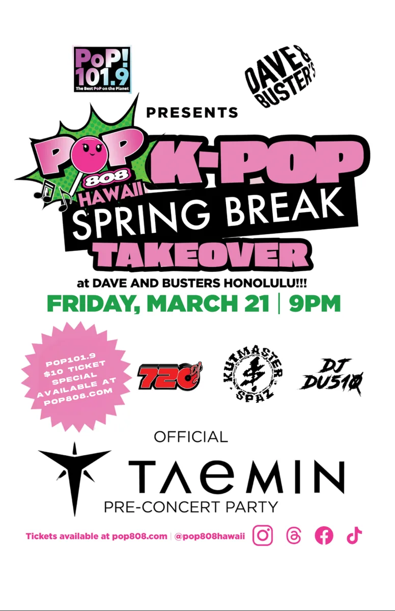 Pop808 K-Pop Spring Break Takeover flyer